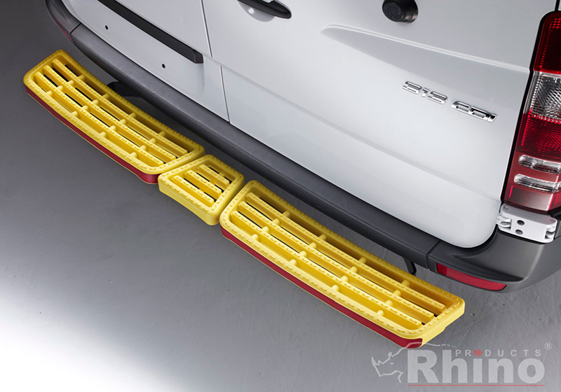 Volkswagen VW Crafter L2 (MWB) H3 (super-high roof) (2006 to 2017):Rhino AccessStep - triple yellow (no reversing sensors), SS305Y