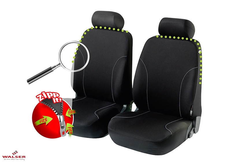 Fiat Fiorino (2008 onwards):Walser ZIPP-IT seat covers, front seats only, Allessandro, 11798