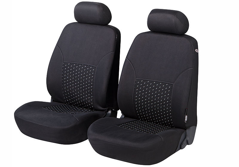 Nissan Navara double cab (2002 to 2005):Walser jacquard seat covers, front seats only, Dotspot, 11938