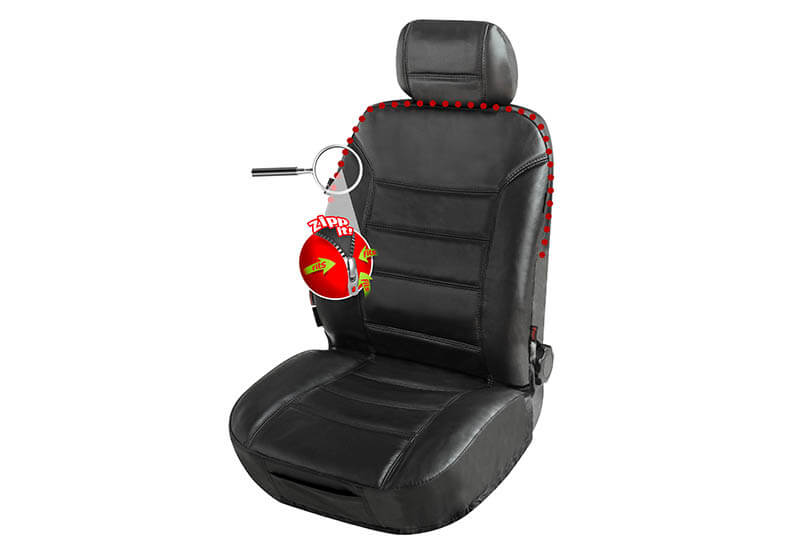 Peugeot Partner L2 (LWB) (2018 onwards):Walser ZIPP-IT seat cover (single), real leather, black, 19635