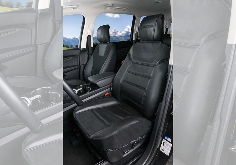 Complete Set Black Blue Walser 12577 Car Seat Cover 