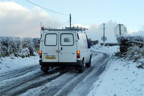 Van in Snow